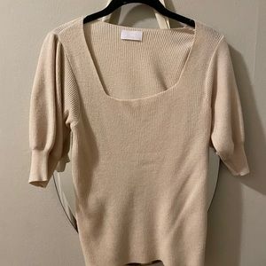 Beige sweater blouse